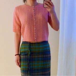 Magaschoni 100% Cashmere cropped cardigan. XS